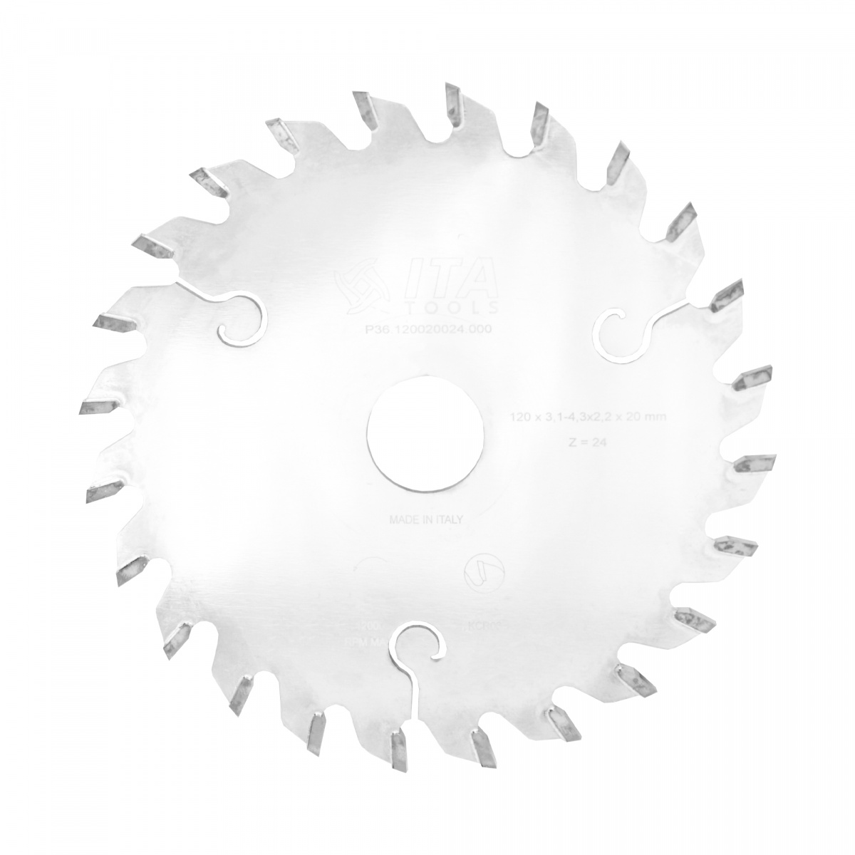Пила подрезная ITA 120x3,1-4,3/2,2x20 Z=24 коническая P36.120020024.000