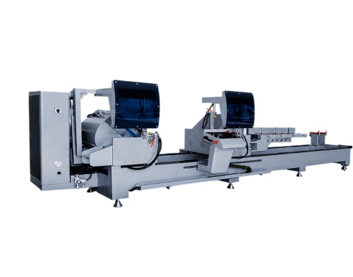 Автоматическая двухголовая пила с ЧПУ DELTAMACHINERY Alumax DM 500х4500 (с внутренним и внешним наклоном 
голов)